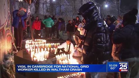 Candlelight vigil held for National Grid worker killed in crash at Waltham job site